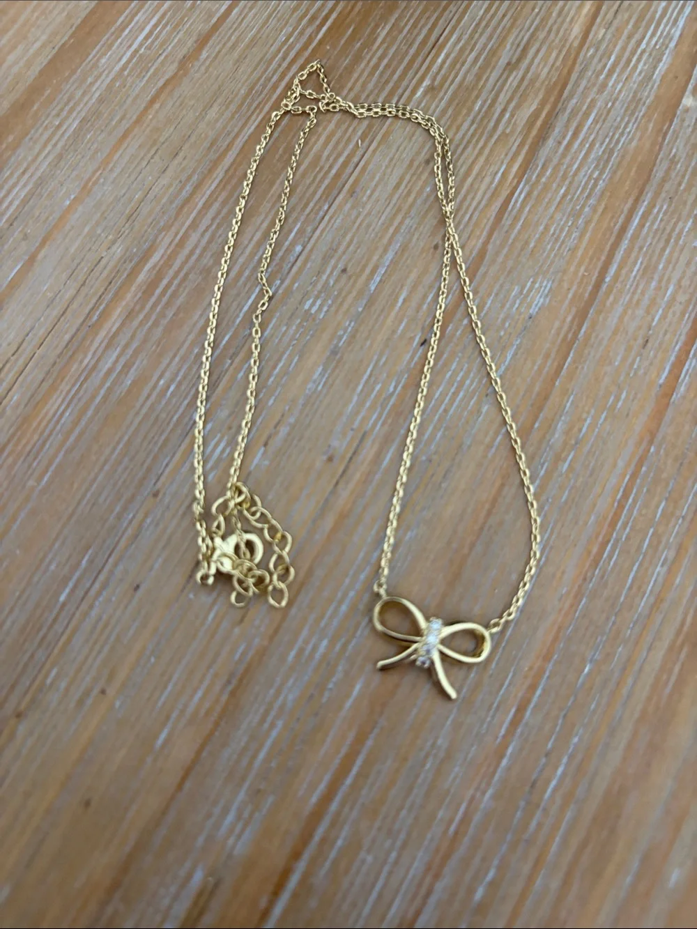 Gold Bow Pendant Necklace - Elegant Women's Jewelry